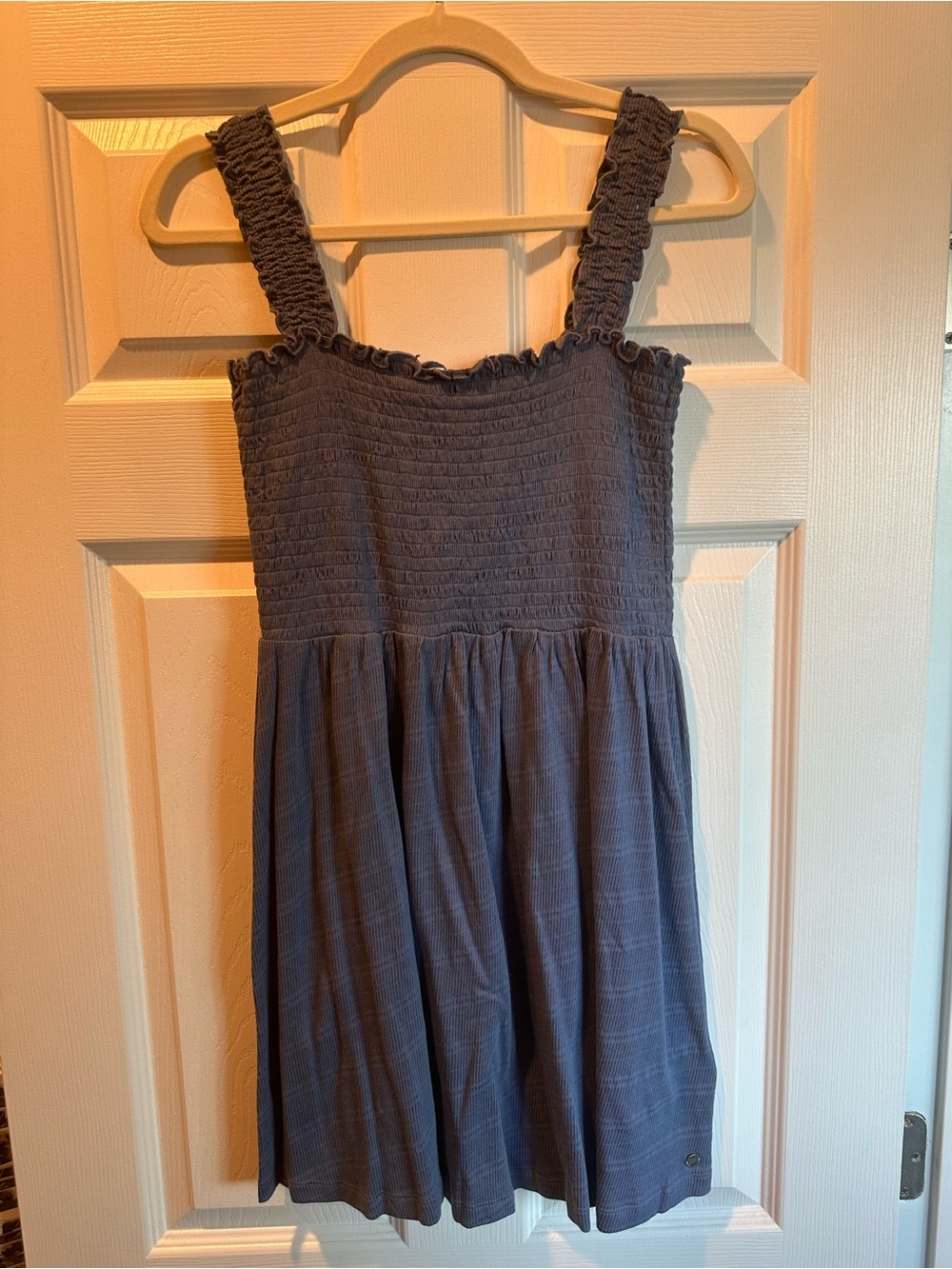 Roxy Girls' Blue Smocked Sundress with Ruffle Straps